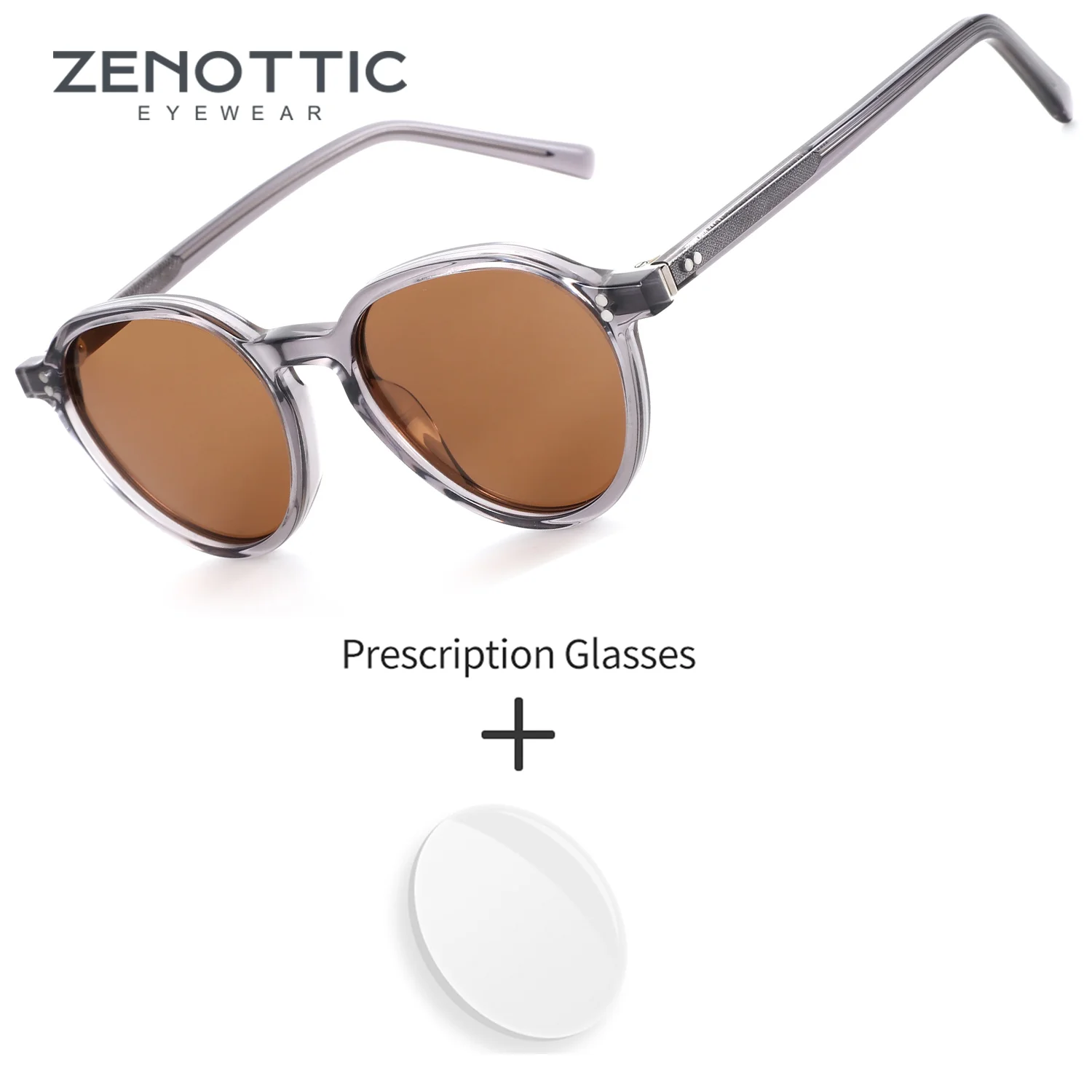 

Солнцезащитные очки ZENOTTIC (размер S) с круглыми поляризованными линзами для коррекции зрения, унисекс, с защитой от УФ-излучения UV400, ацетатные оправы для мужчин