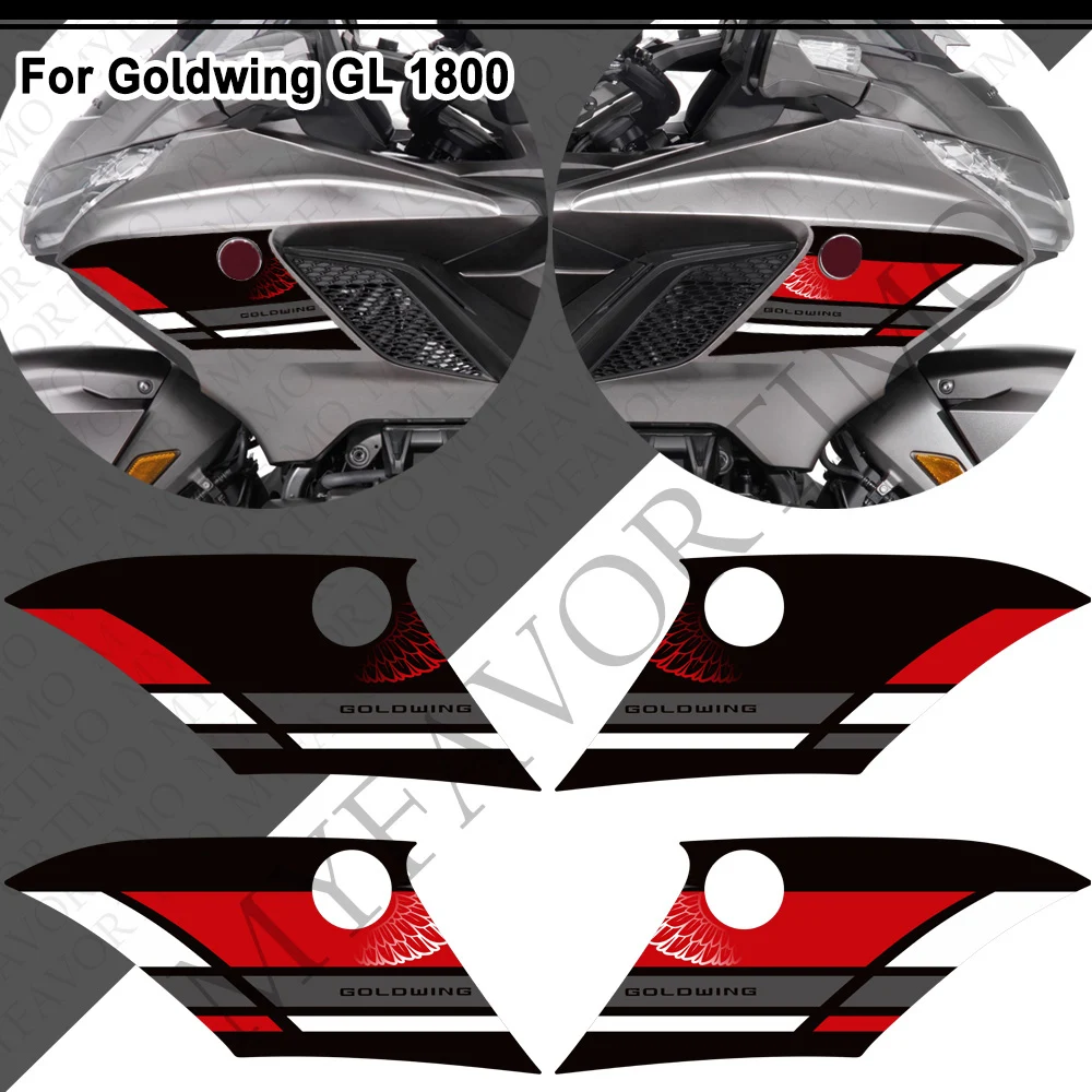 Moto Per Honda Goldwing Gold wing GL1800 F6B Corpo Parafango Borsette Protector Rilievo del Carro Armato Adesivi Decalcomanie Parabrezza 2018 - 2024