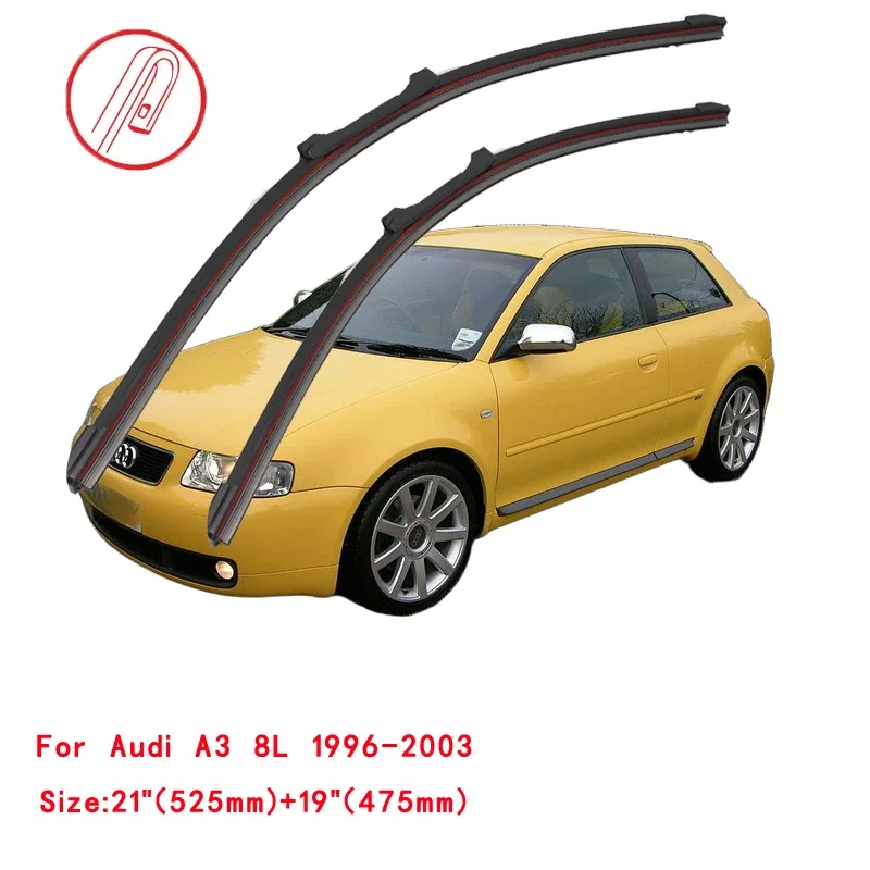 

For Audi A3 S3 8L Hatchback 1997 1998 1999 2000 2001 2002 2003 2004 Wipers Double Rubber Car Windshield Wiper Blades