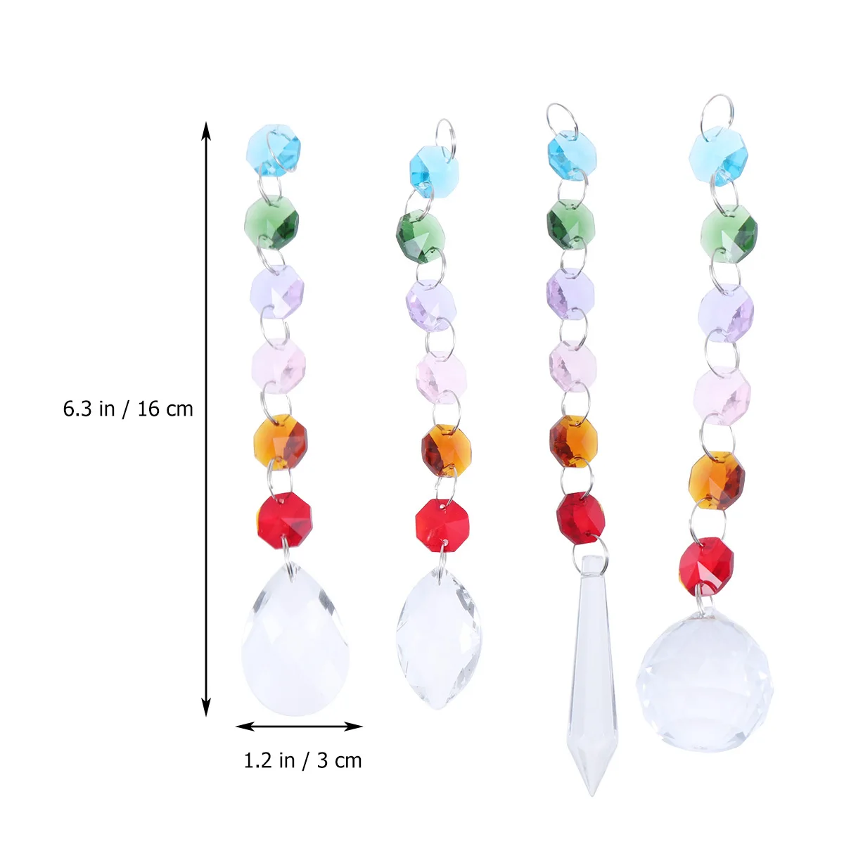 

4Pcs Crystal Beads Garland Hanging Pendant Decor for Christmas Tree Wedding Room Home Decoration Reflective Design Gift