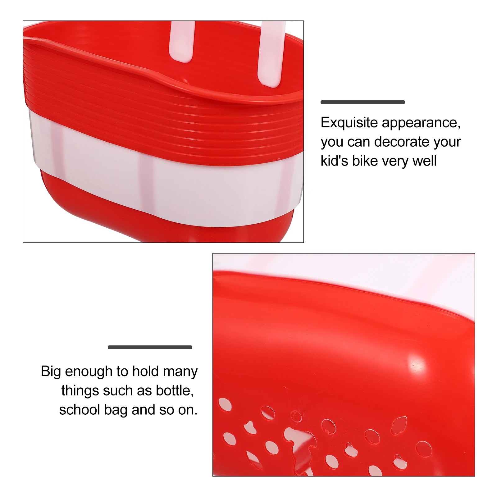 

2Pcs Kids Basket Durable Plastic Container for Children Bike Basket Children Bicycles Scooters Storage Fit Most Bikes