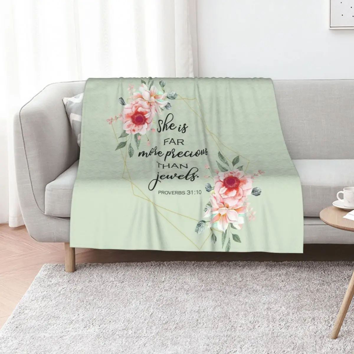 

Bible verse, she is far more precious than jewels Throw Blanket Soft Plush Plaid Kid'S Single Travel Blankets