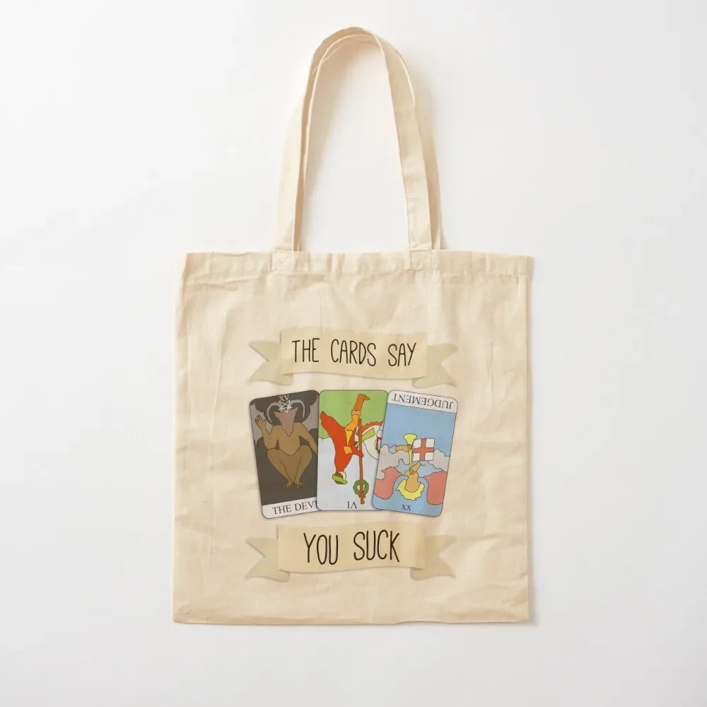 The Cards Say You Suck Tote Bag canvas shopping bag Women's handbag Tote Bag