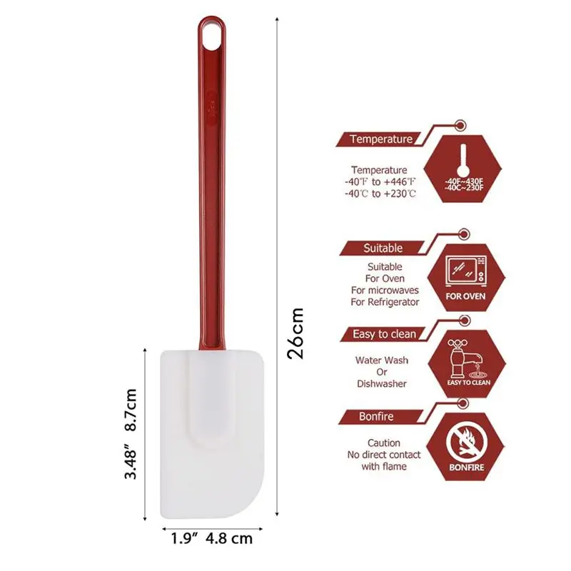 A97G 3Pack Spatulas Silicone Heat , Spatula Silicone , Rubber Scraper Spatula 10 Inches, Kitchen Use A