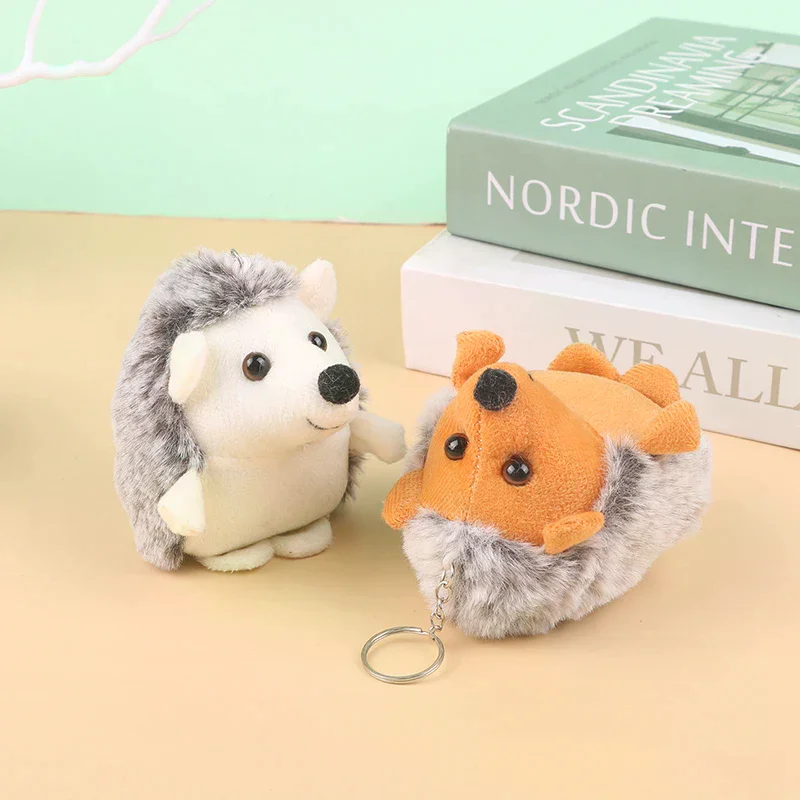 Lindo erizo de peluche de juguete, colgante de Animal de dibujos animados, llavero de muñeco de peluche suave, mochila, bolso de coche, llavero decorativo, regalo para niños