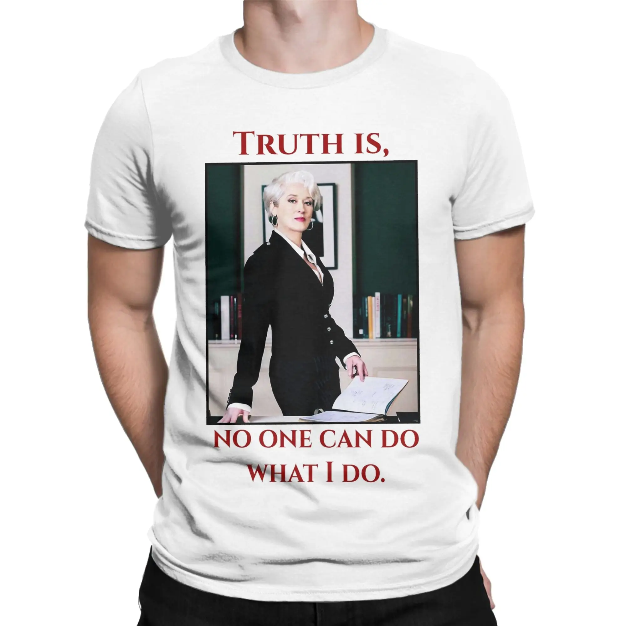 Men's T-Shirts Miranda Priestly Funny Cotton Tee Shirt Short Sleeve  T Shirt Round Neck Clothes New Arrival