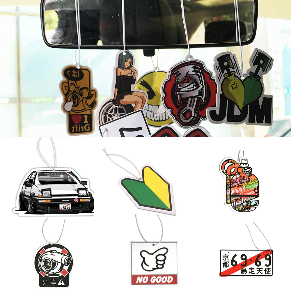 Hanging Car Air Freshener Sex Girl JDM Style Rearview Mirror Perfume Flavoring Turbo Solid Paper Auto Accessories Racing