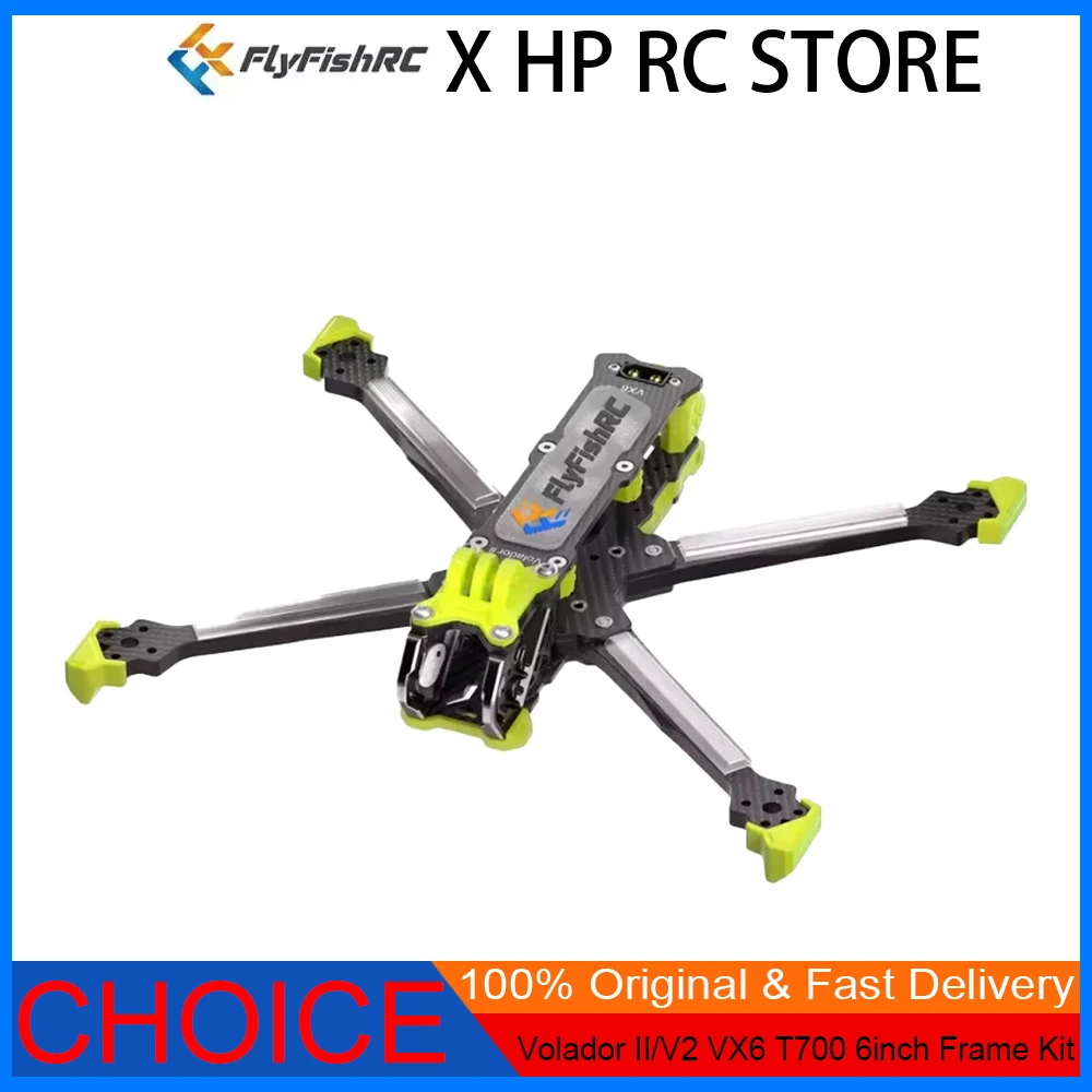 

FlyFishRC Volador II/V2 VX6 T700 Комплект 6-дюймовой рамы — для O4 Air Unit Pro — FPV Гоночные дроны для фристайла