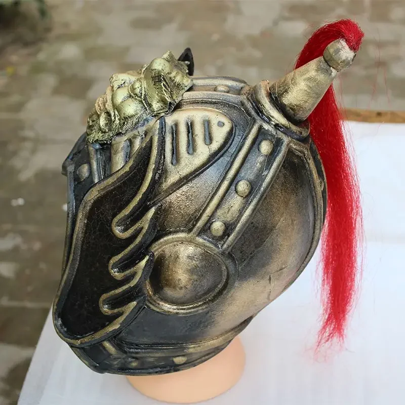 Chapeau d'armure ancienne chinoise pour adultes et enfants, casquette générale de soldat, accessoire de jeu de film TV, couvre-chef amusant