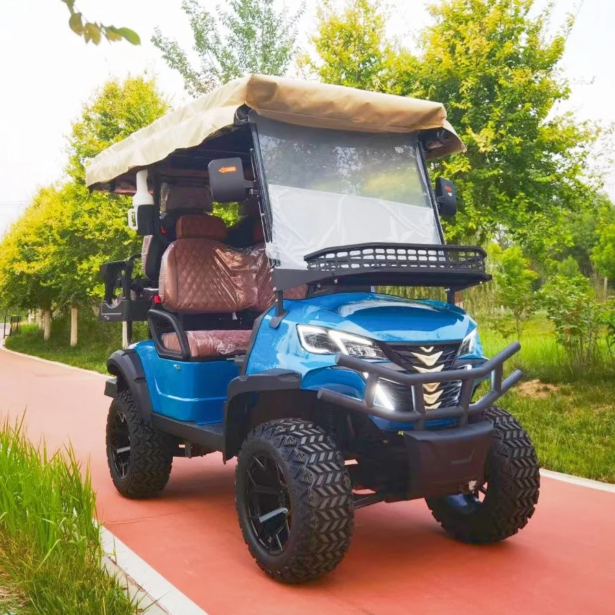 Four-Wheel Drive Electric Golf Cart With 2/4/6/8 Seats Electric Sightseeing Car With Optional Rain Curtain For Sun Protection