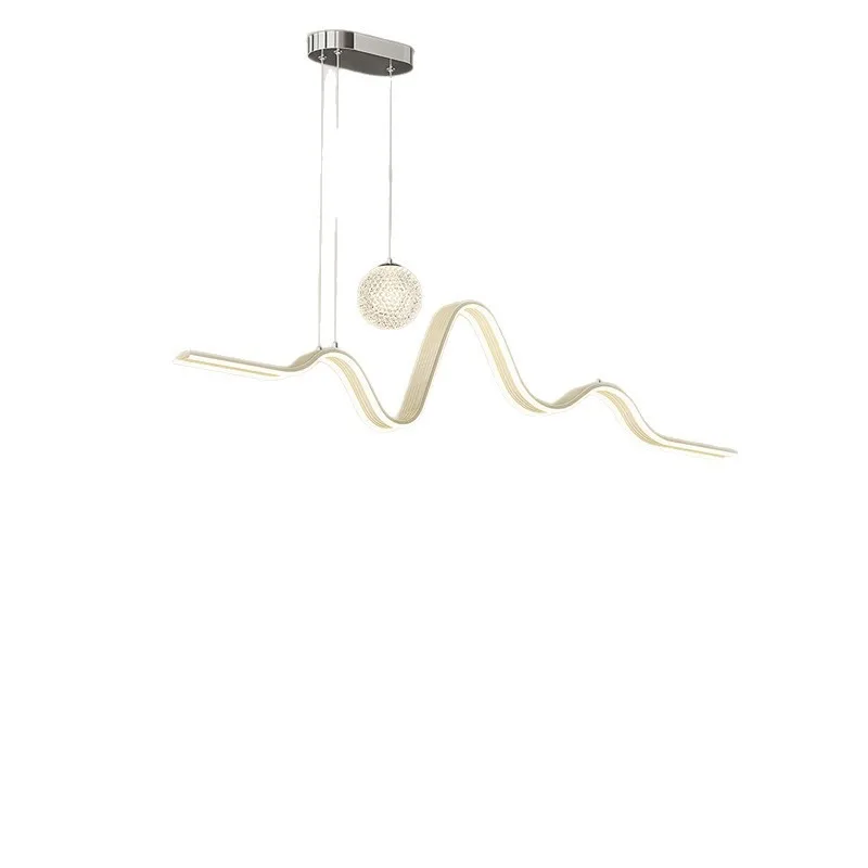 Full spectrum eye protection restaurant chandelier, postmodern designer long minimalist bar lamp, dining table chandelier high