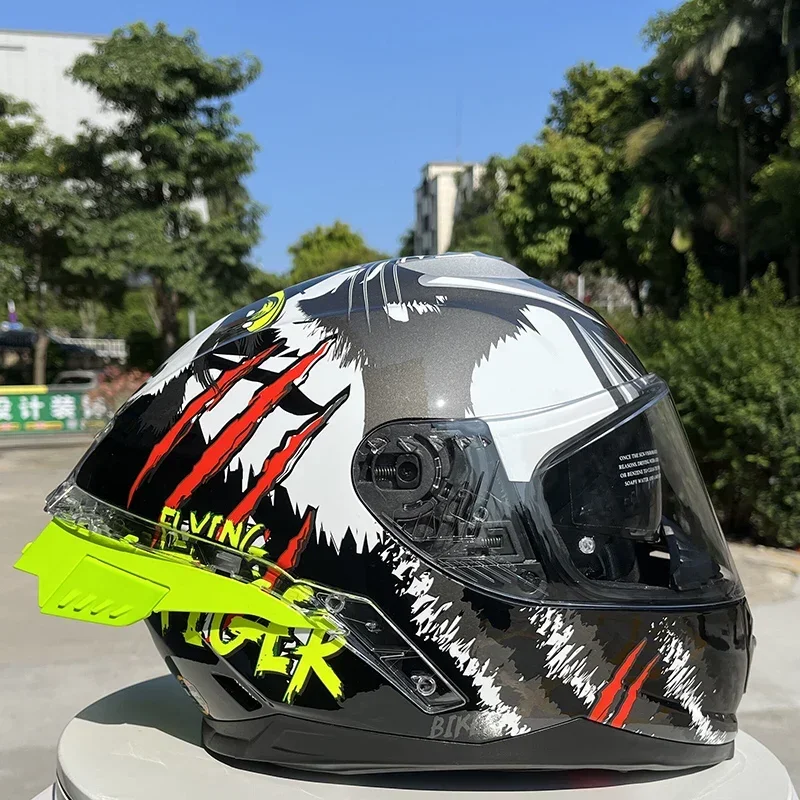 LAZER Motorcycle Helmet Anti-fog Dual Lenses Large Tail Full Face Helmets Men Women Motorbike Racing Helmets Casque Moto Casco
