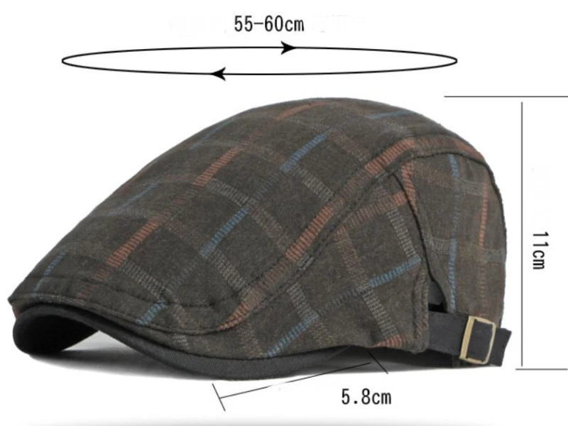 HT4063 Berets Männer Frauen Kappe Frühling Sommer Hut Männlich Weiblich Baskenmütze Kappe Einstellen Plaid Künstler Maler Baskenmütze Hut Flache Kappen – Detail 1