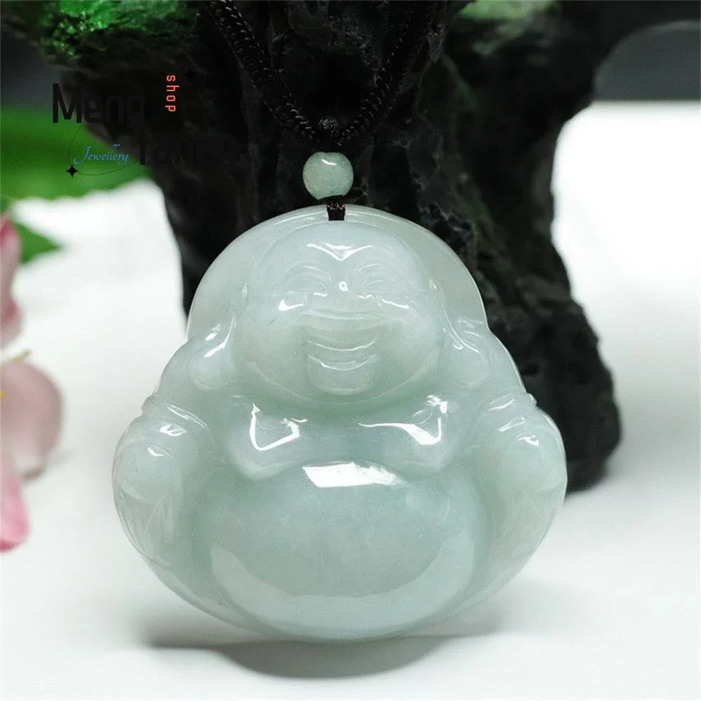 

Natural Myanmar A-goods Jadeite Maitreya Buddha Jade Pendant Exquisite Elegant Simple High-grade Luxury Quality Fashion Jewelry