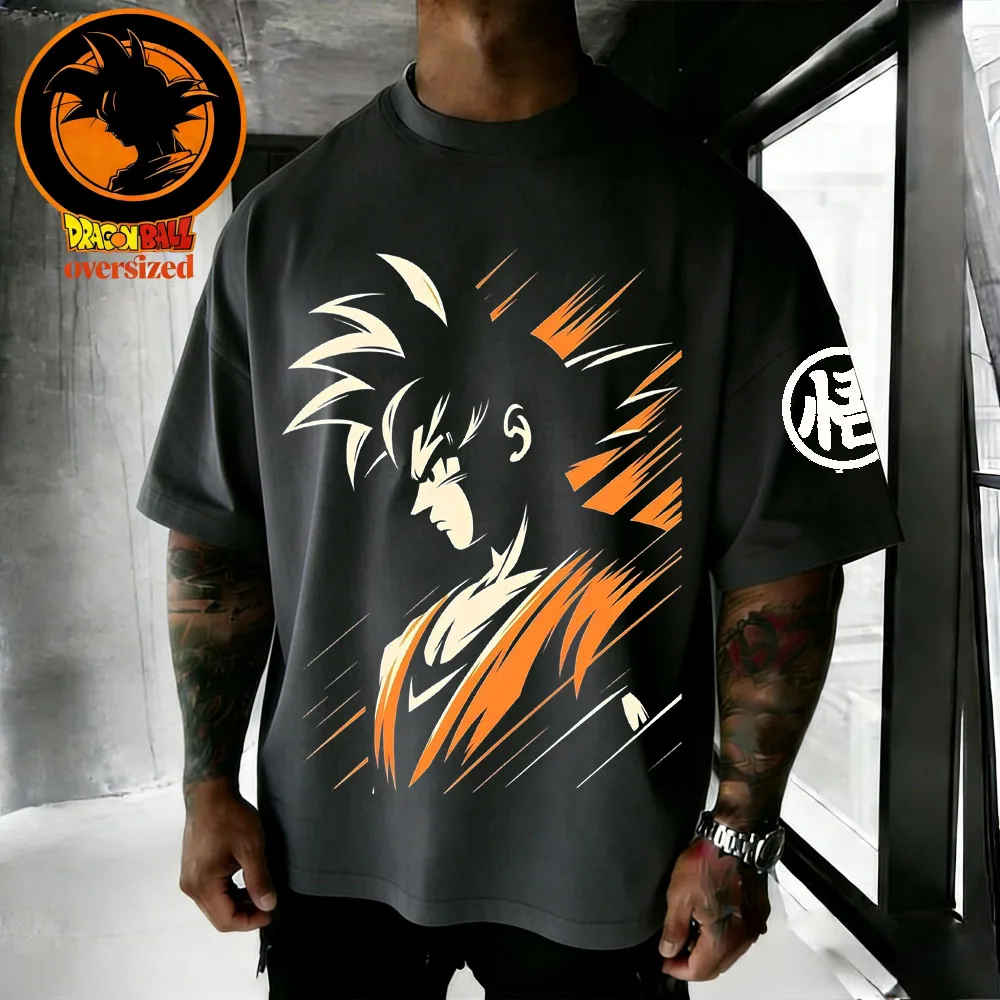 2026 Sommer Neu Dragon Ball Retro Hochwertiges Baumwoll-Herren-T-Shirt Super Saiyan Aufdruck Unisex