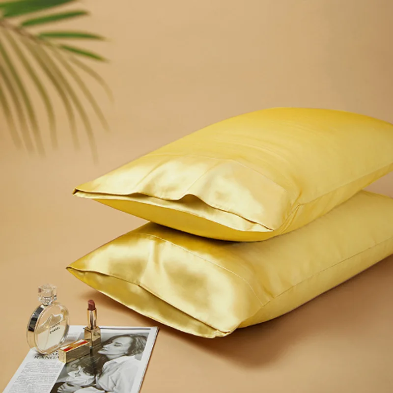 Solid Color 25mm Double-Sided Silk Pillowcase Envelope Style 100% Heavy-Duty Mulberry Silk Beauty Pillowcase