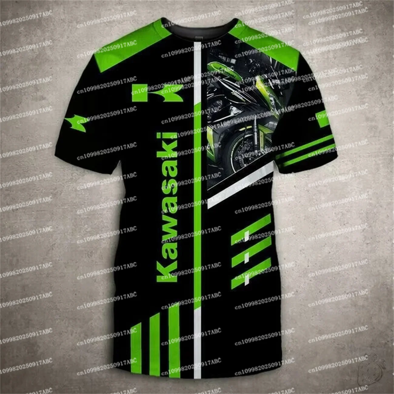 (كاواساكي) الرجال التي شيرت كاواساكي التي شيرت الصيف الرجال كاواساكي دراجة نارية التجفيف السريع المرأة تي شيرت قاطرة عادية تنفس