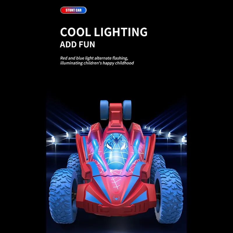 

Pro Spider RC Car For Boys 4-7 Kids -Cool Spider RC Crawler 360° Flip Fast Stunt& 4WD Light Up Wheel For Birthday