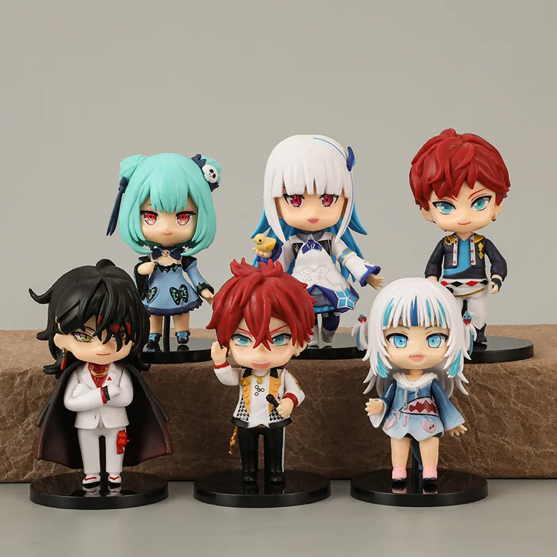 

6Pcs Set Kawaii Virtual Singer idol Figurines Pvc Anime Cartoon Vox Action Figure Model Doll Toys Room Desktop Decoration Gifts