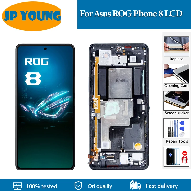 

6.78" AMOLED For Asus ROG Phone 8 LCD Display AI2401 AI2401_A Touch Screen Digitizer Assembly For Asus ROG 8 ROG8 Replacement