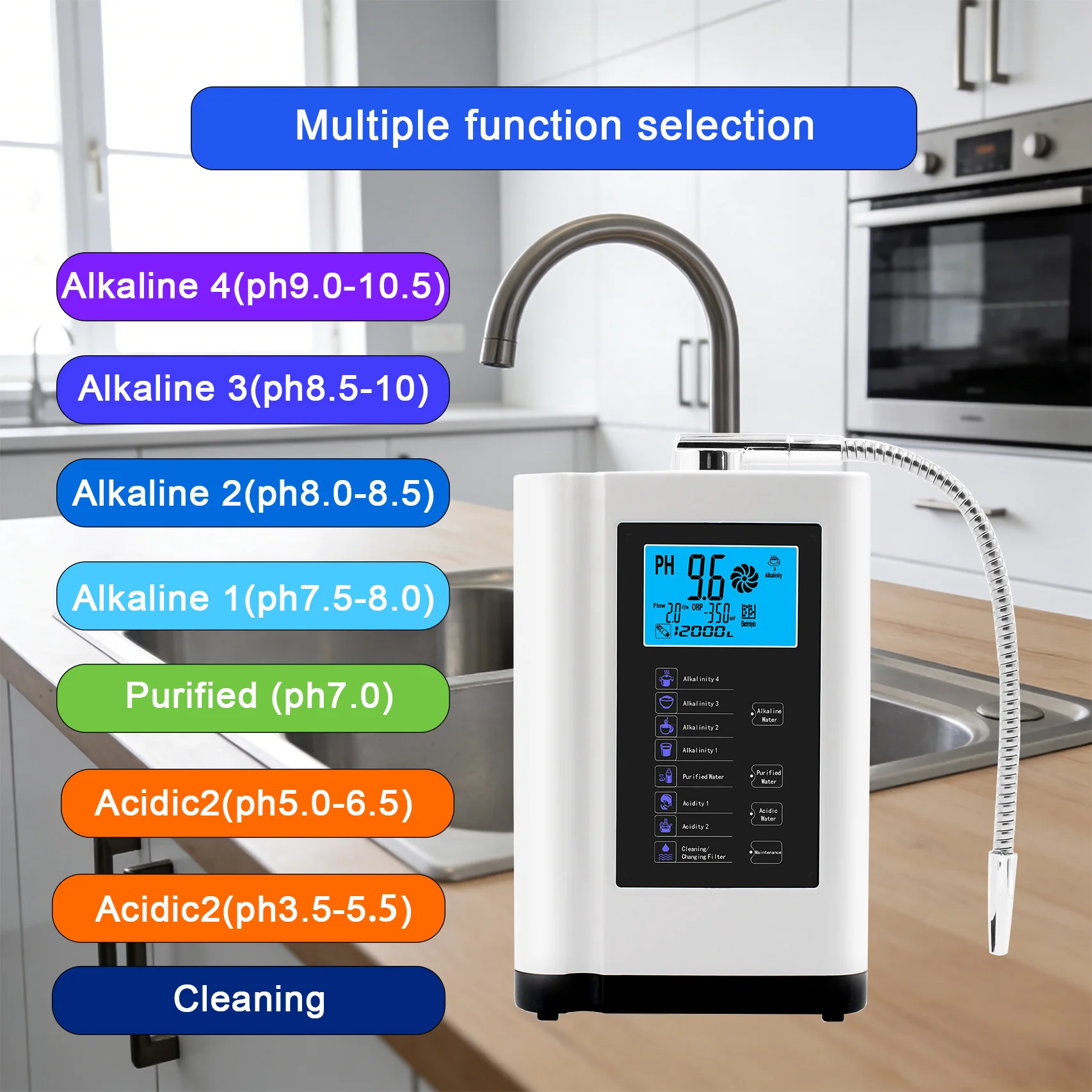 Japan Technology Alkaline Water Machine Platinum Coating 7 Plate Alkaline Water Ionizer Kengen Water Machine