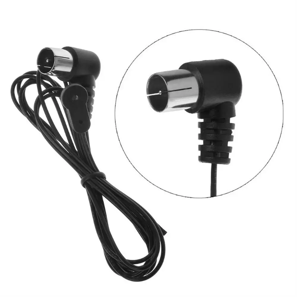 Durable Black F Adapter HiFi Indoor Stere Male Connector Raise Signal AM FM Radio Aerial Receiving Antenna FM Radio Antenna