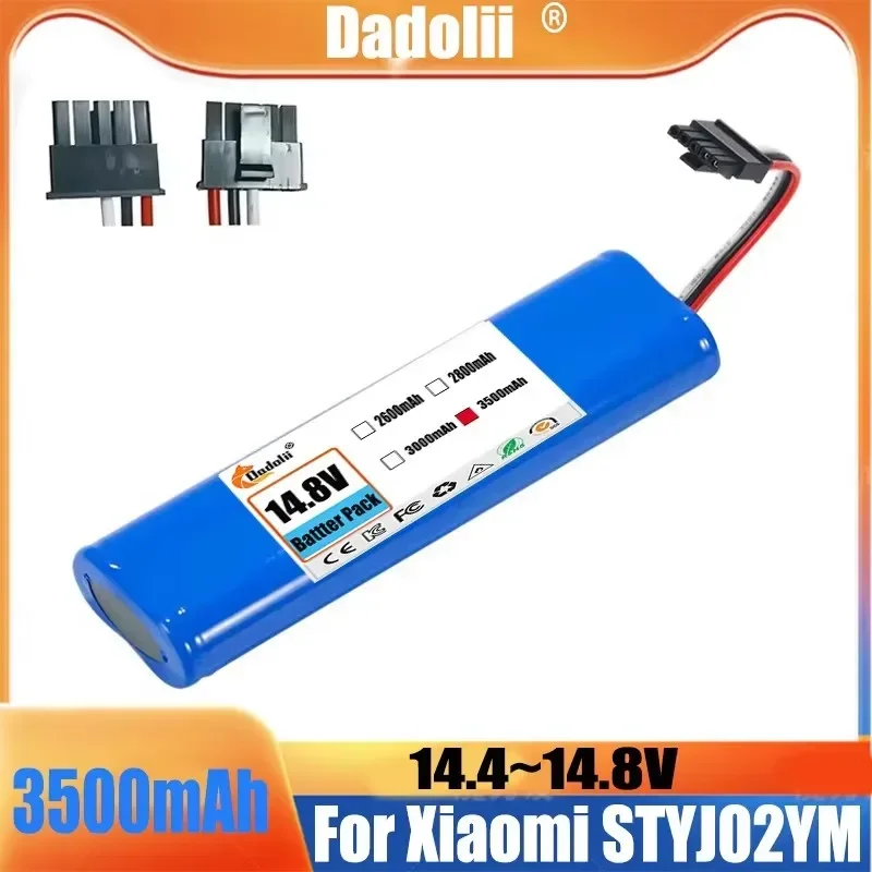 14.4V 4000mAh 18650 Lithium Ion Battery for Viomi V2 Pro V-RVCLM21B and Mi Vacuum Mop-P STYJ02YM Robot VacuumReplacement Battery