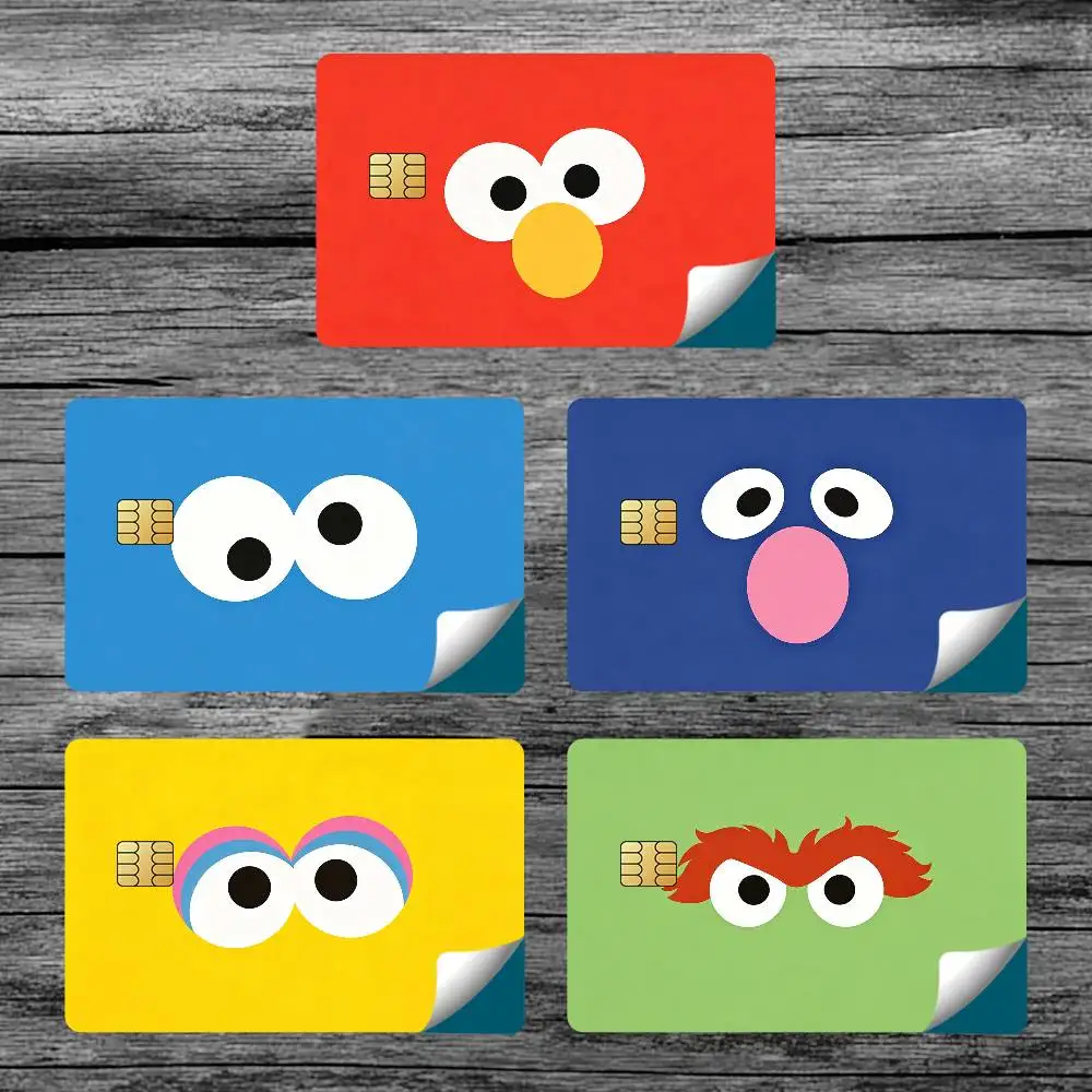 Cartoon S-seSamE-E Fashion S-StreEt-T Card Stickers for Bank Access Protective Waterproof Film Cover Sticker Surprise Gift