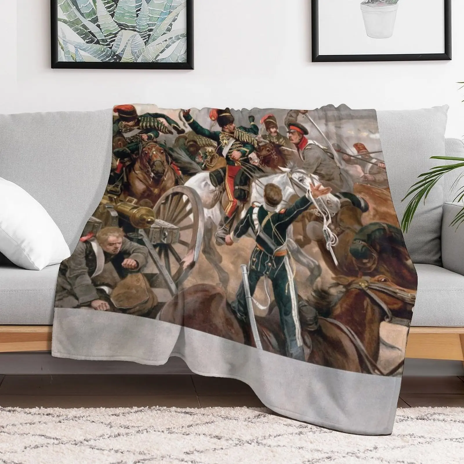 Relief of the Light Brigade 1897 Throw Blanket Custom Soft Beds Flannels Blankets