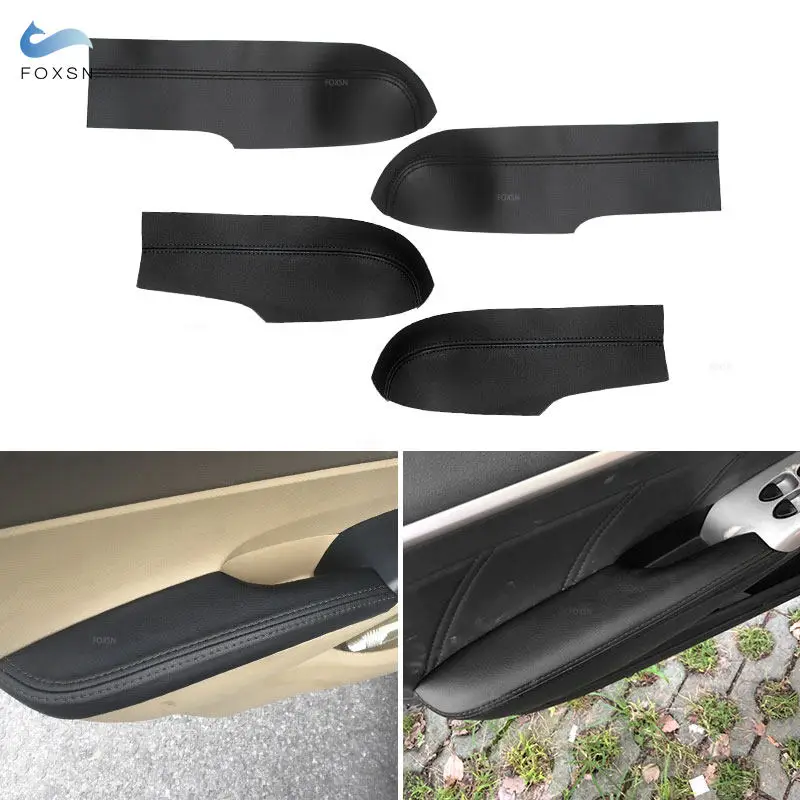 Car Interior Door Handle Armrest Panel Leather Cover For Honda Civic 8th Gen Sedan 2006 2007 2008 2009 2010 2011 Only 4 Doors