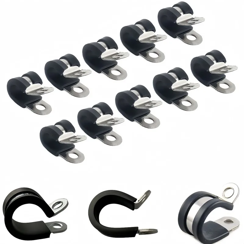 Rust Resistant Anti-Corrosion Stainless Steel Hose Clips 9 pcs M22, perfect for HVAC Pipe Installation, Stainless Steel Body