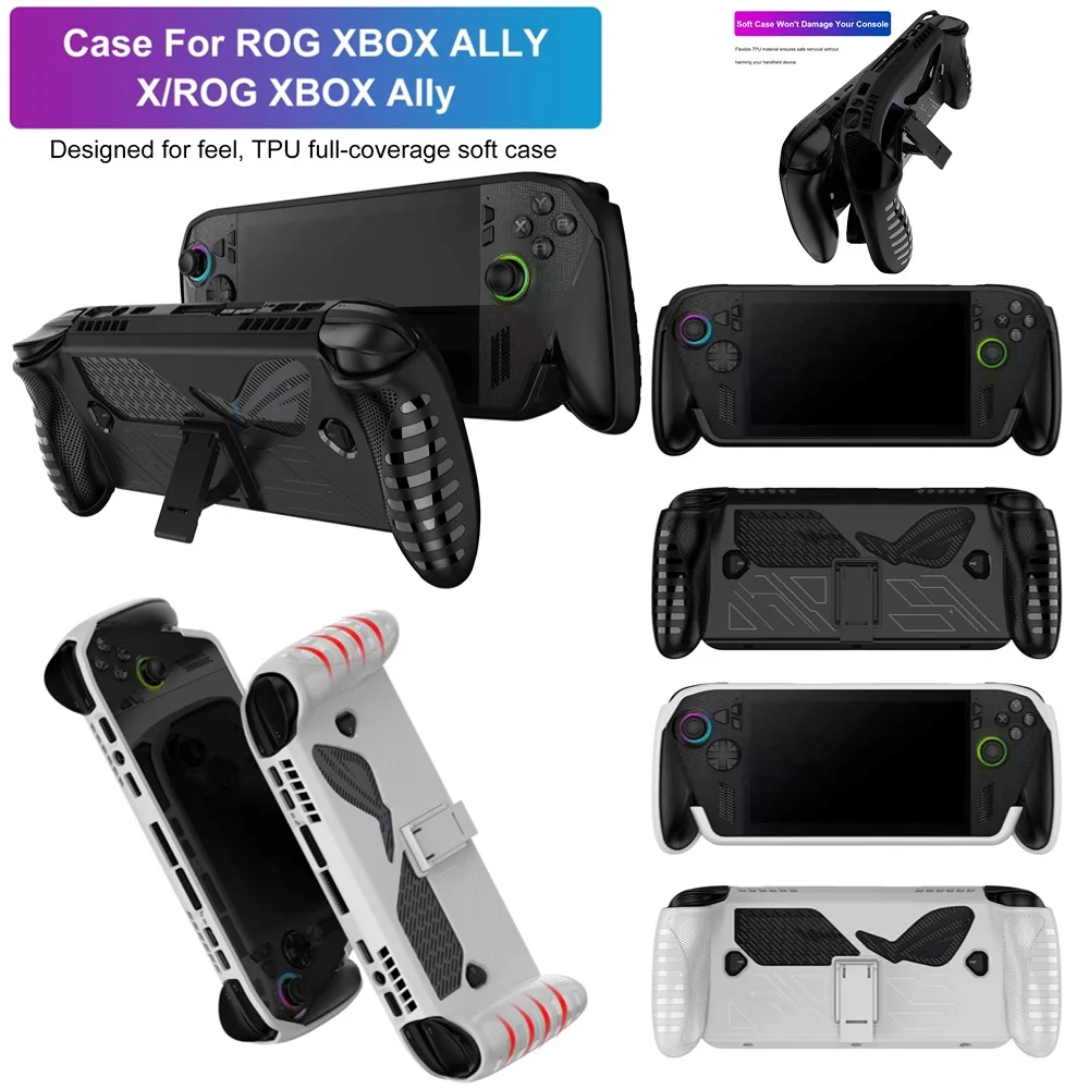 Schutzhülle für ROG für Xbox Ally X Handheld TPU Schutzhülle Konsolenschale Vollständiger Schutz mit Standfuß