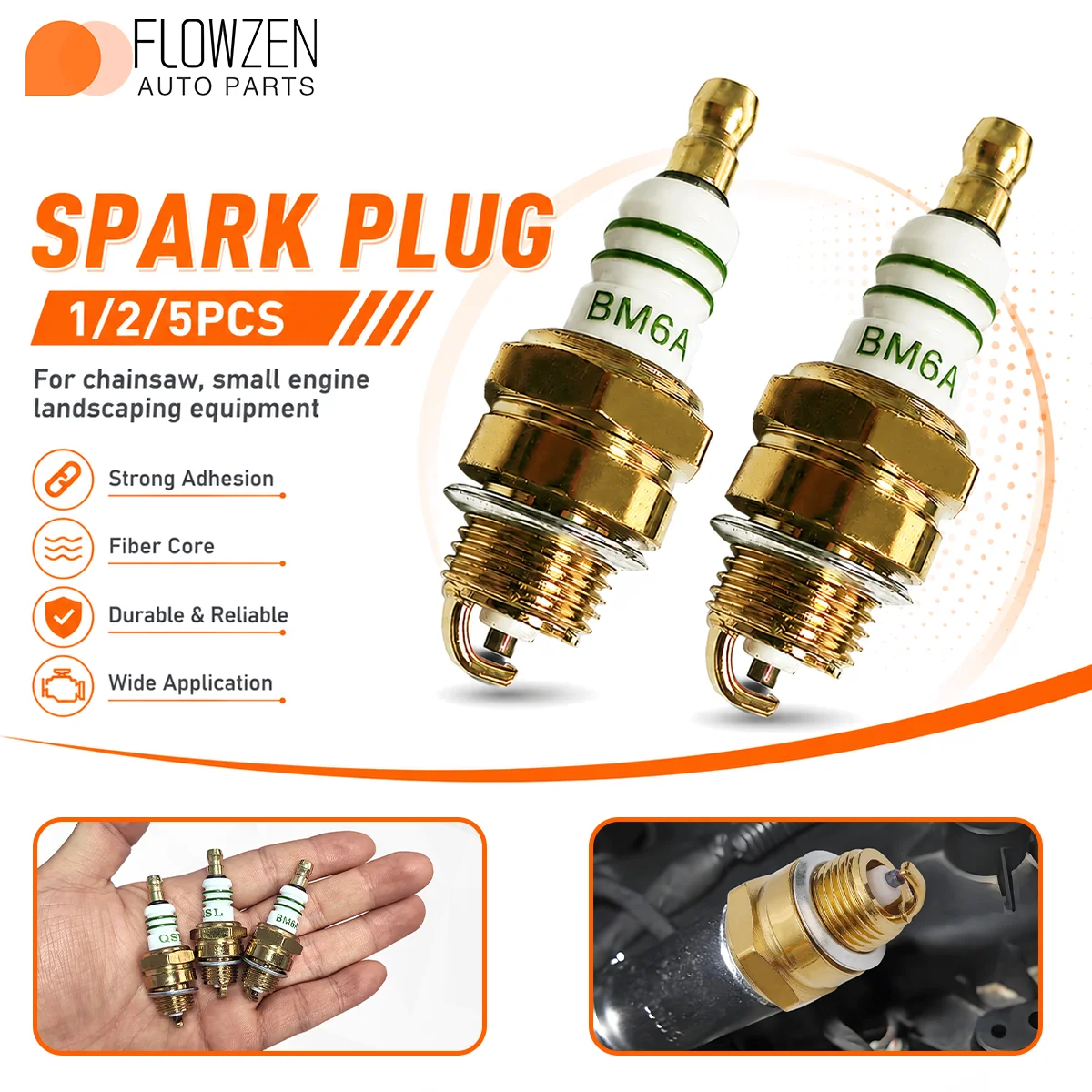 1/2/5pcs BM6A Ignition Spark Plug For Chainsaw Cutter Trimmer Leaf Blower Lawn Mower Small Gas Engine Garden Tool Replacement