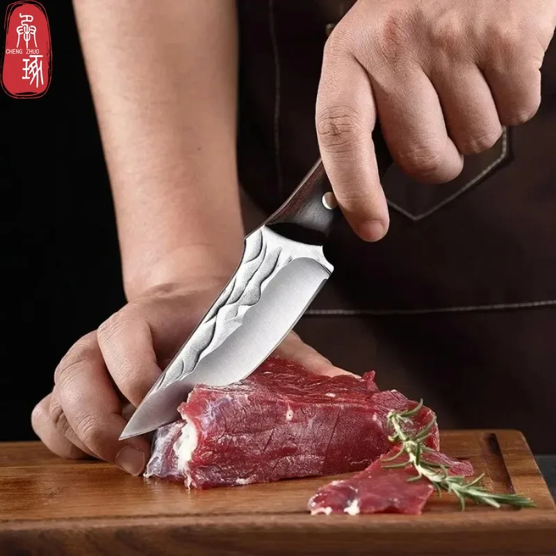 Kitchen Knife Meat Slicing Fruit Vegetables Knife Stainless Steel Boning Cleaver Knife Sharp Blade Hand Forged Butcher Knife