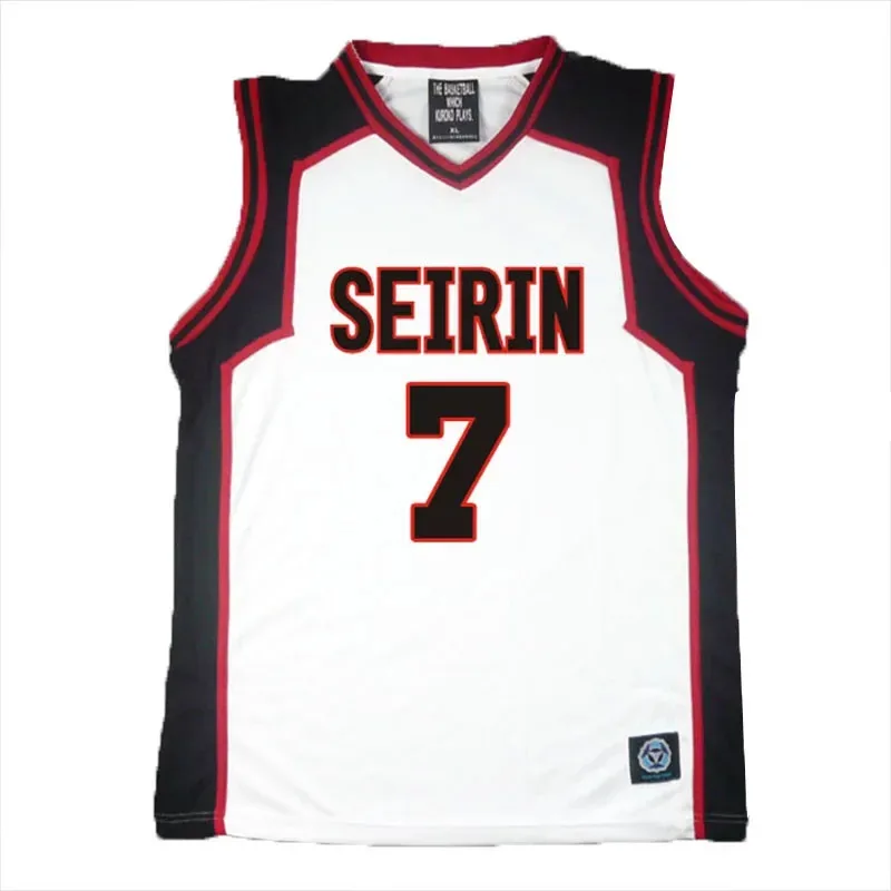 3D Anime Kuroko No Basuke SEIRIN Kiyoshi Teppei 7 # Costume Basketball Jersey Cosplay Uniform Vest Singlet Shirt Sleevess Set