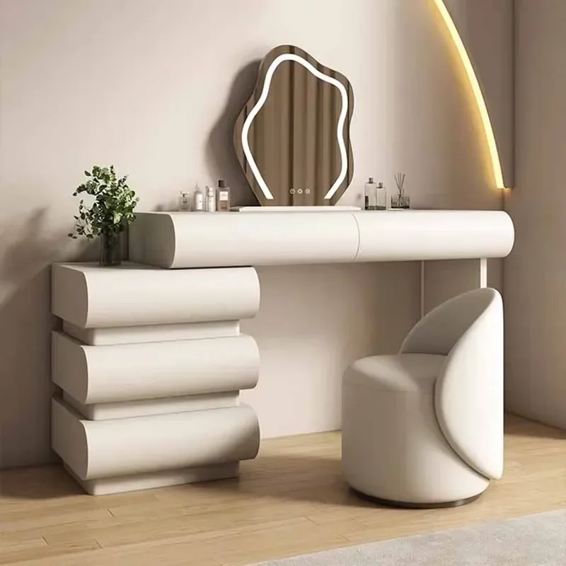 Nordic Vinity Vanity Table Mirror Stool Organizers Storage Vanity Table Drawer Classic Penteadeira De Maquiagem Decoration