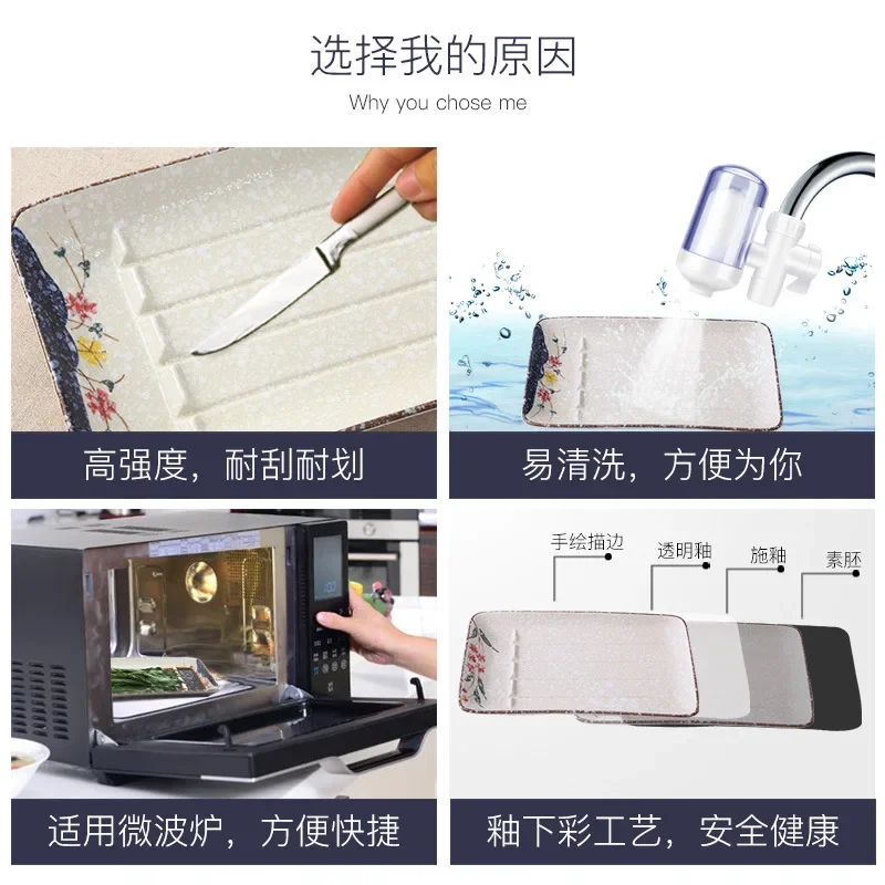 LingAo-Japanese Creative Underglaze Ceramic Oil Filter Plate, Home, Restaurant, Hotel