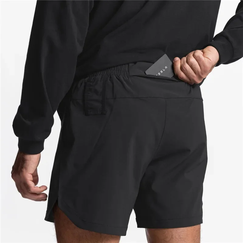 Summer New Gym Jogging sports Shorts Men\'s Sports Fitness Quick-drying Multiple pockets Running Shorts woven Men Casual Shorts