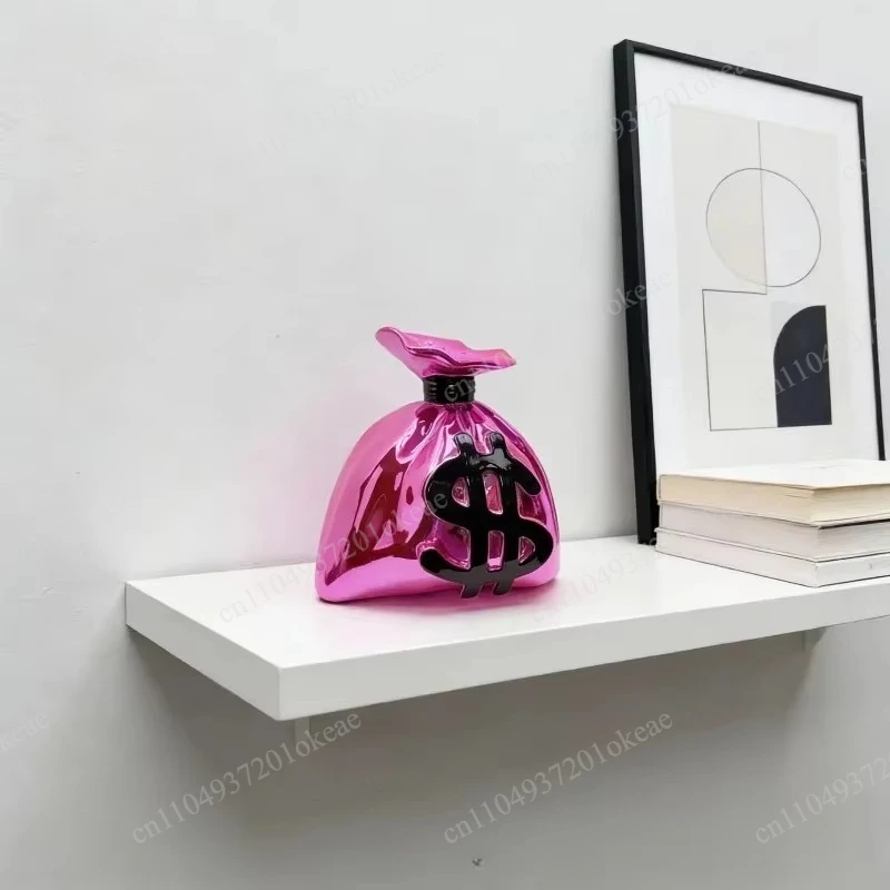 Resin Electroplating Money Bag Ornament Handicraft Home TV Cabinet Decorations Housewarming Gift