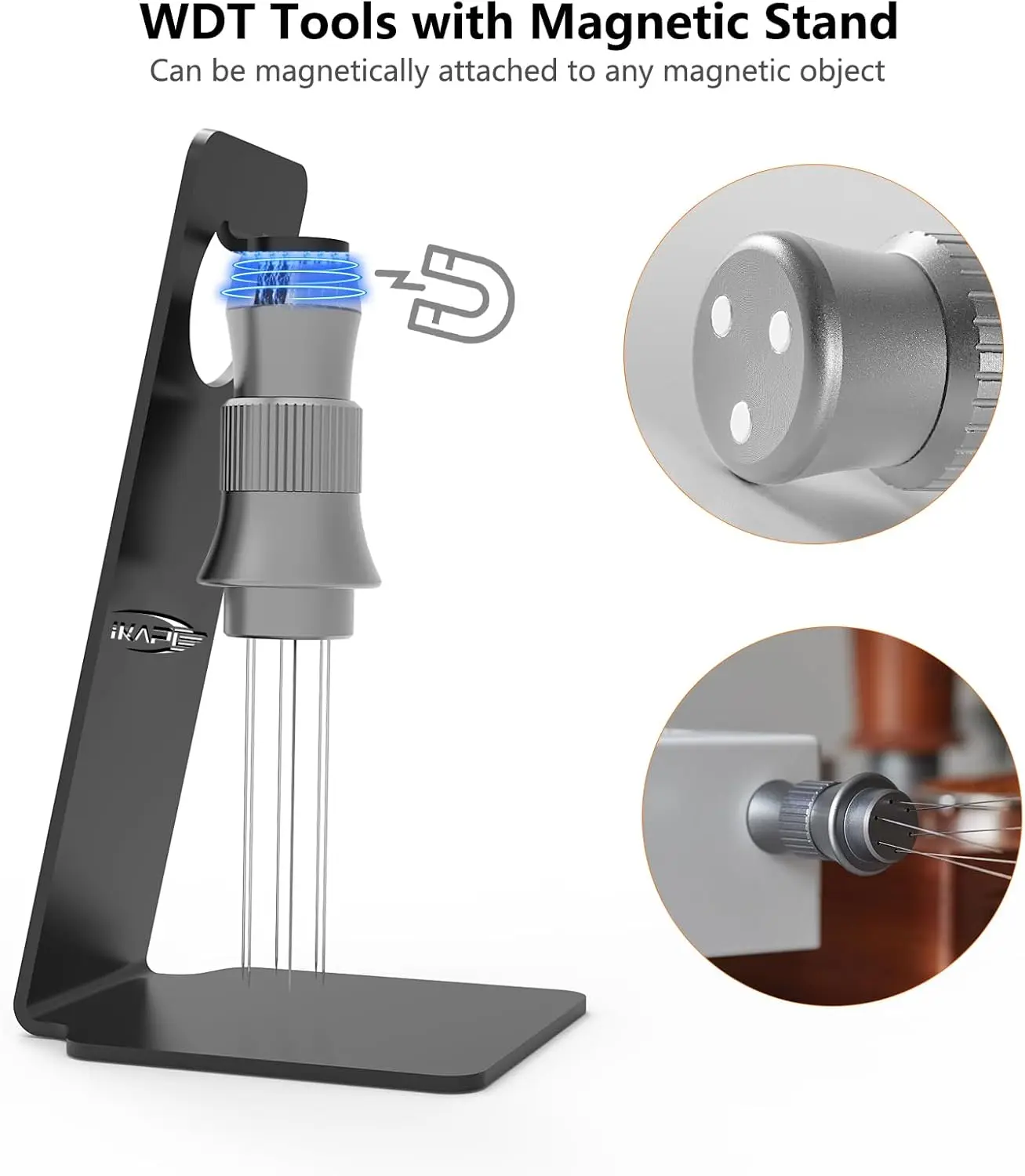 أدوات IKAPE Espresso WDT، محرك إسبرسو قابل للتعديل، أداة توزيع الإسبريسو مع حامل مغناطيسي، ملحقات القهوة