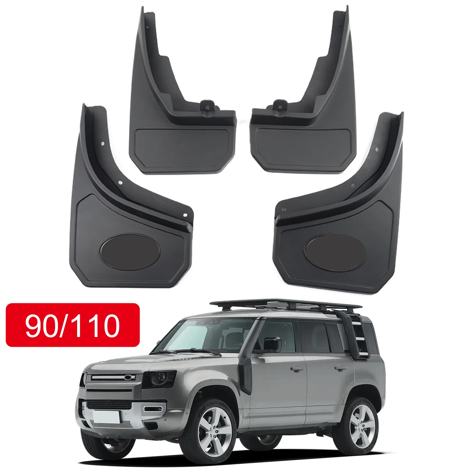 For Land Rover Defender 90 110 130 2020-2025 Black Front & Rear Mud Flaps Mud Guards Splash Fender Exterior Car Accessories 4pcs