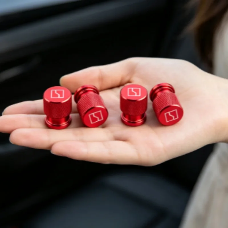 4Pcs Aluminum Alloy Car Wheel Tire Valve Caps Tyre Stem Dustproof Cover With Car Emblem Auto Accessories For ZEEKR 001 X 2021 20