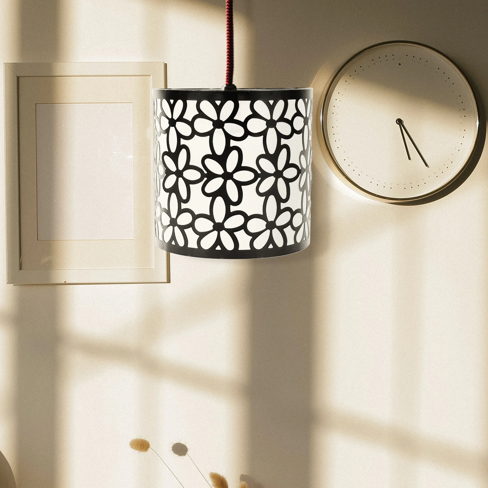 Ferro floral oco abajur design estável quarto candeeiro de mesa capa decorativa oco acessório luz oco abajur redondo