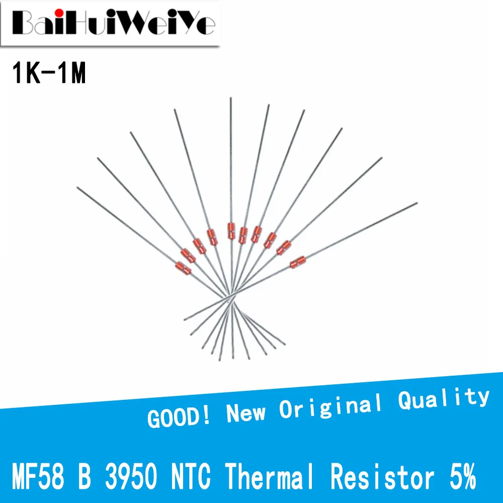 

50Pcs MF58 3950 5% B NTC Thermal Resistor Sensor 1K 2K 3K 5K 10K 15K 20K 47K 50K 100K 200K 500K 1M ohm Temperature Sensor