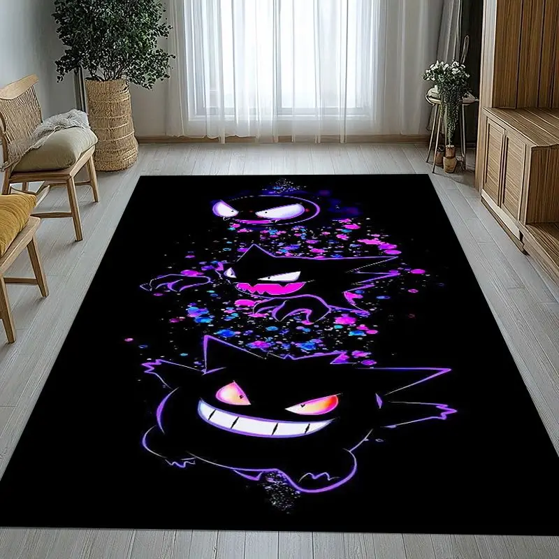 29D Gengar P-Pokemon Ghost Typ Cartoon Area Rug,Soft Non-Slip Carpet Mat for Living Room Bedroom,Sofa Floor Rug,Home Decor Gift