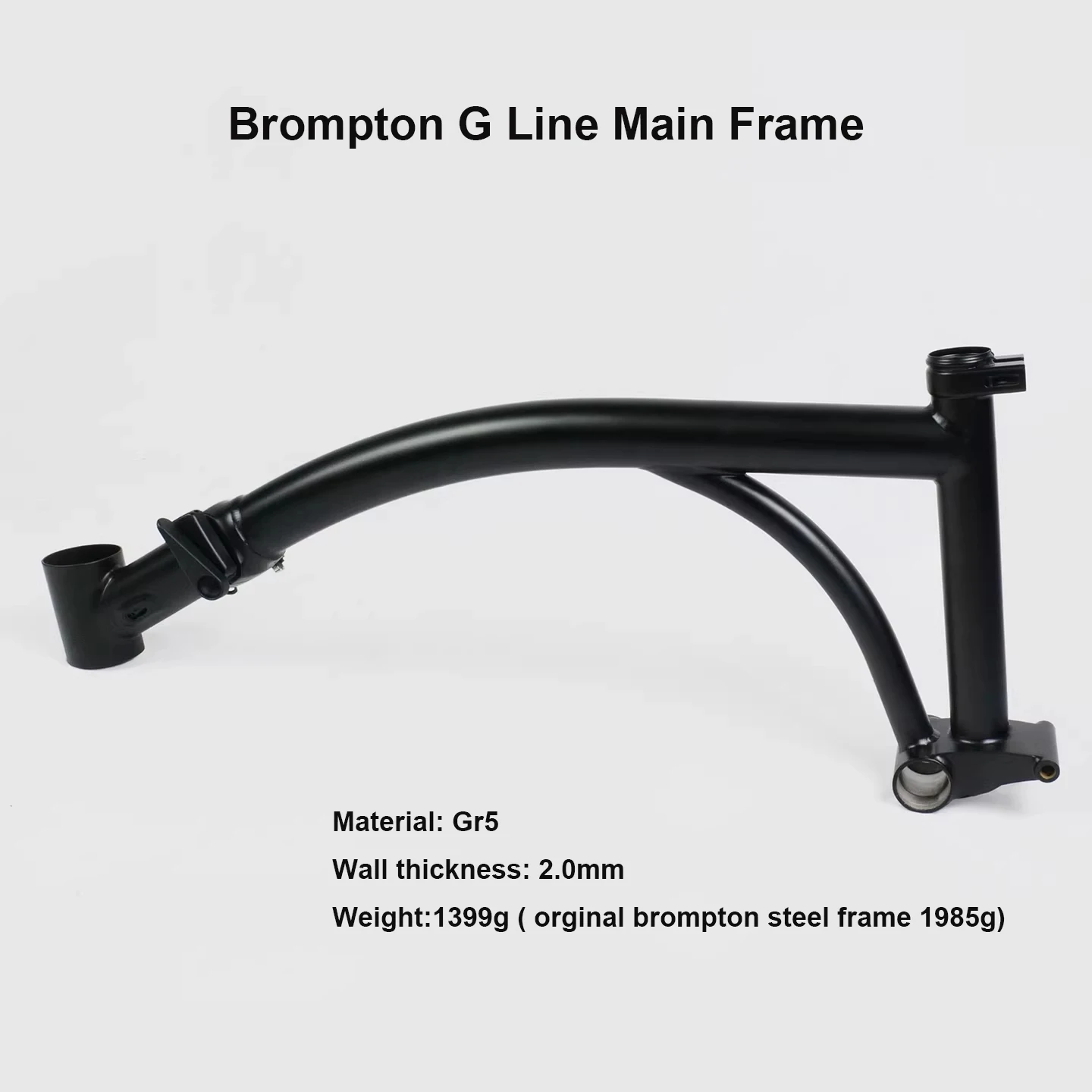 3D Printed Gr5 Titanium Alloy Folding Bicycle Main Frame for Brompton G Line