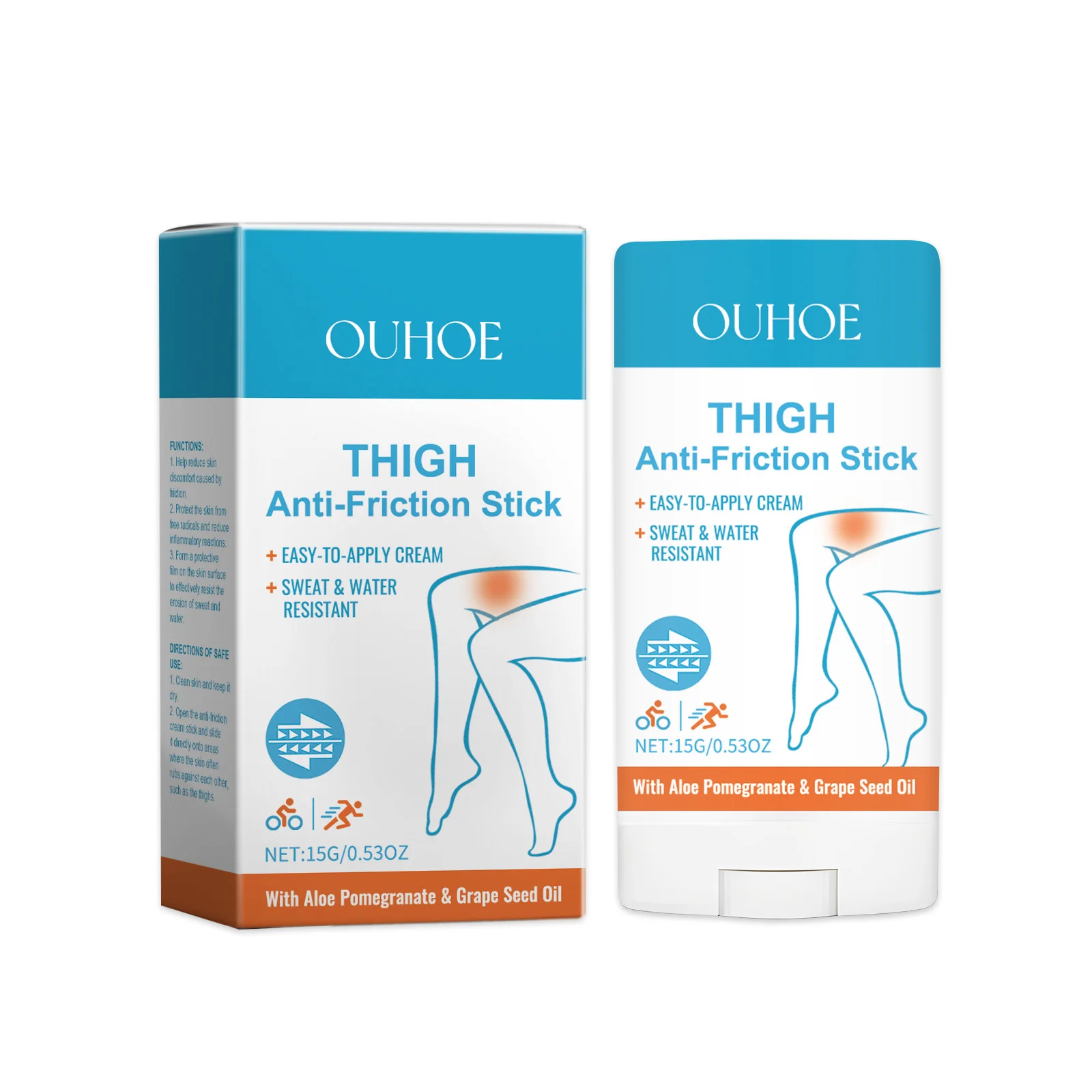 Thigh Anti Sport Run Friction Chafe Stick Moisturize Outdoor Heel Arm Chest Butt Underarm Knee Refresh Water Protect Skin Cream
