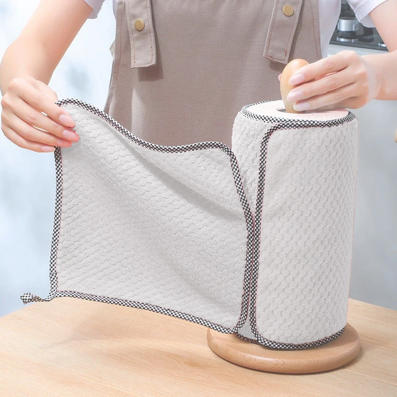 Hot Kitchen Dish Towels Dish Cloth Easy Washing Kitchen Rag Non-Stick Oil Thickened Table Cleaning Cloth Absorbent Scouring Pad