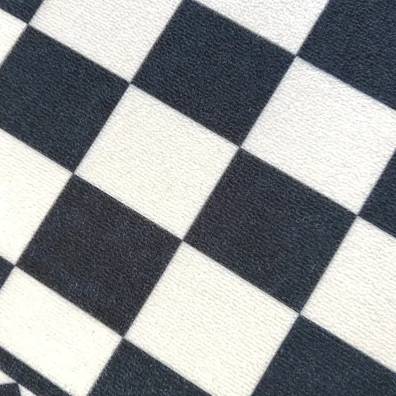 VIKAMA Black & White Checkered Carpet Home Decoration, Bedroom, Living Room Corridor Running Rug, Anti-Slip & Dirt-Resistant