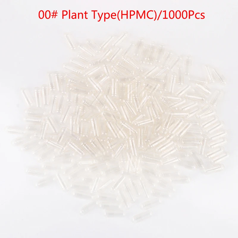 1000Pcs HPMC Plant Muslim Empty Capsule Medicine Capsule 00# Transparent Pill